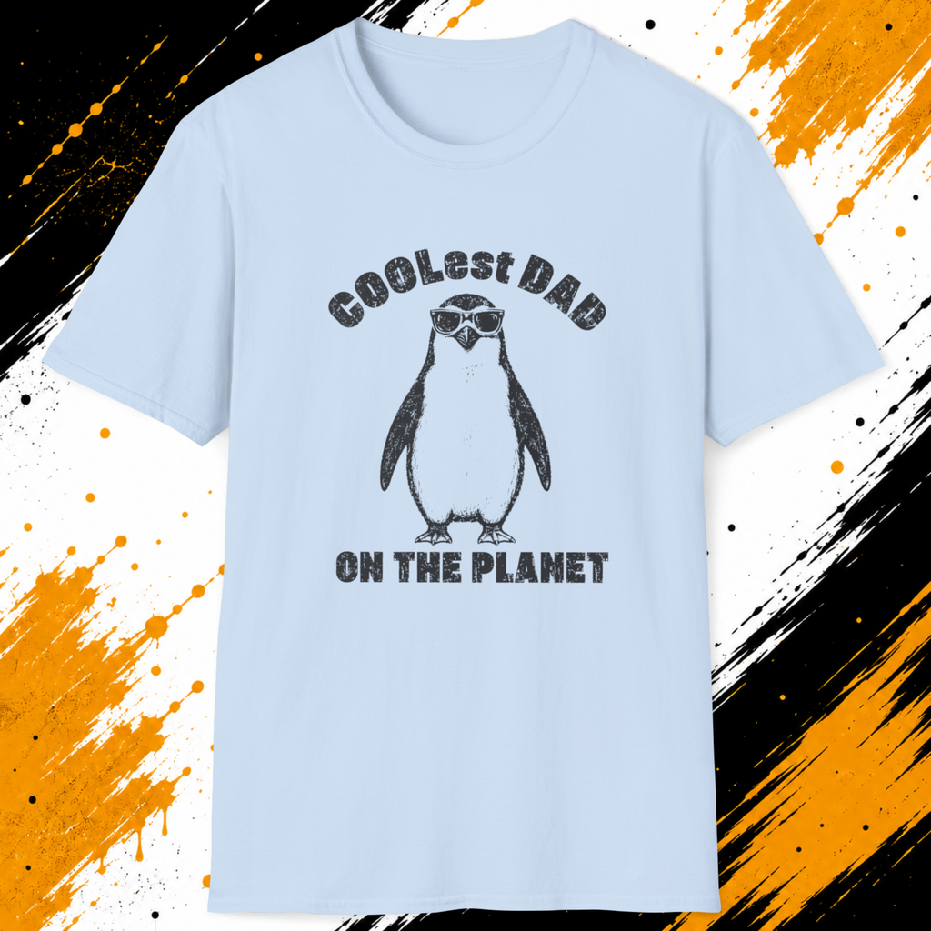 Coolest Dad on the Planet T-Shirt | Funny Penguin Dad Shirt
