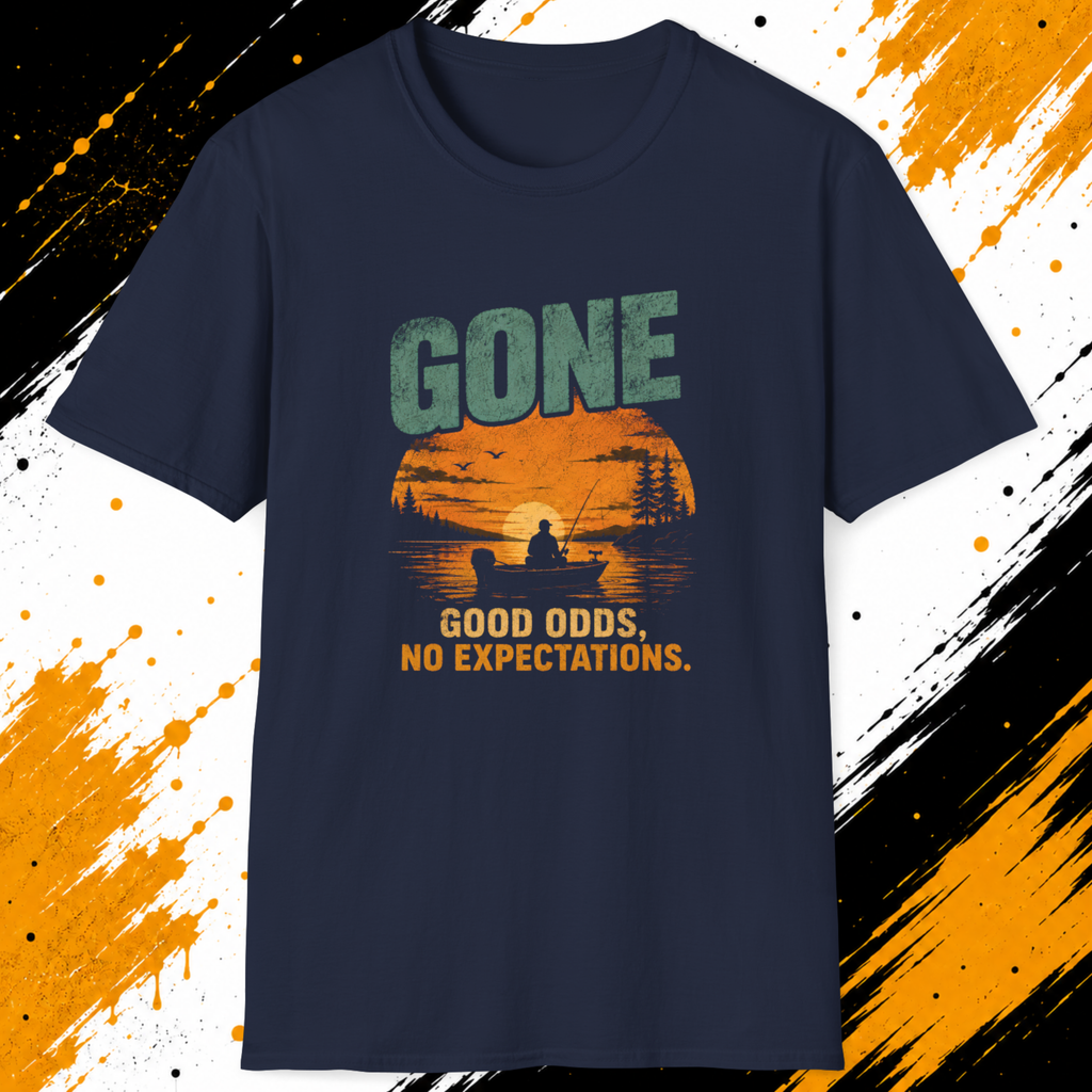 Gone Fishing T-Shirt – Good Odds No Expectations Funny Fishing Shirt