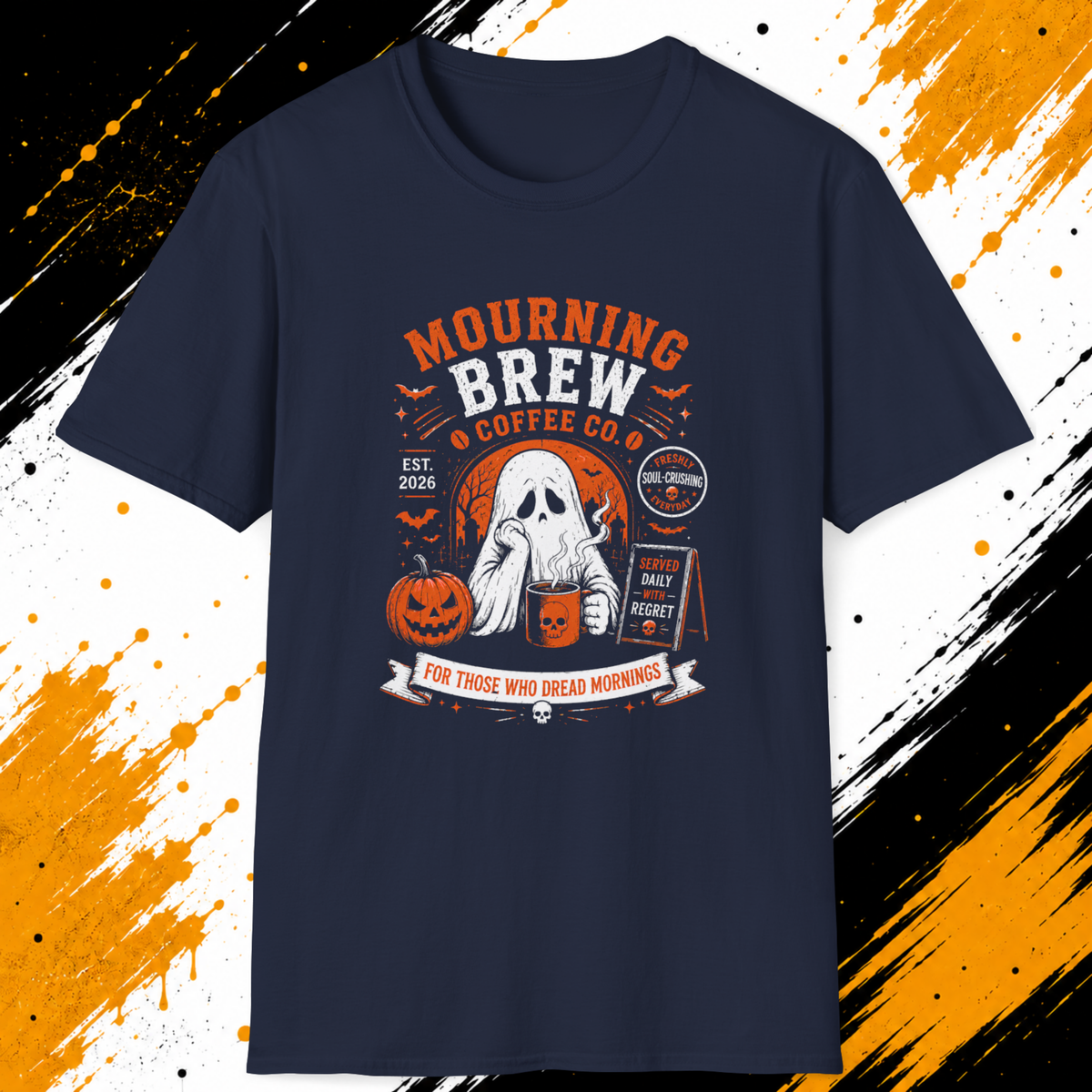Mourning Brew Coffee T-Shirt – Funny Halloween Ghost Coffee Shirt
