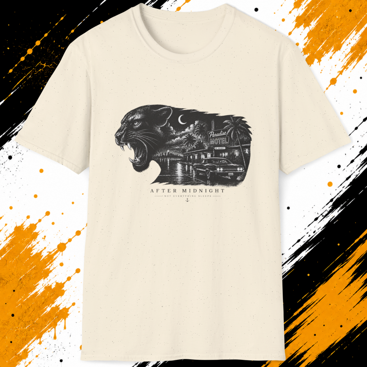 After Midnight Panther T-Shirt – Vintage Night Drive Graphic Tee