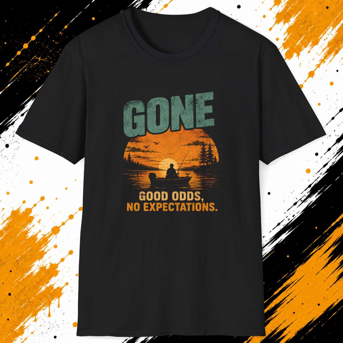 Gone Fishing T-Shirt – Good Odds No Expectations Funny Fishing Shirt