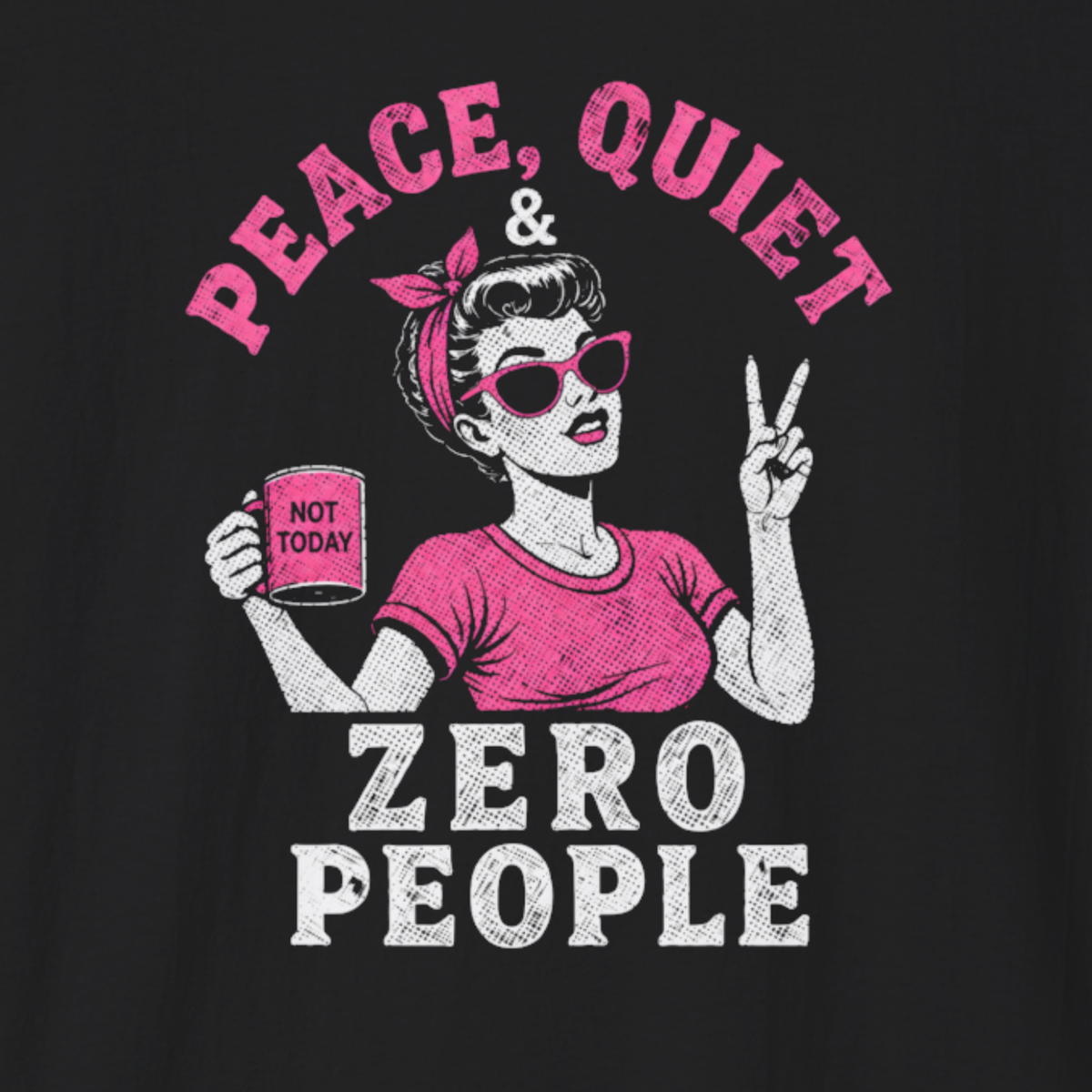 Peace Quiet & Zero People T-Shirt – Funny Introvert Shirt for Women