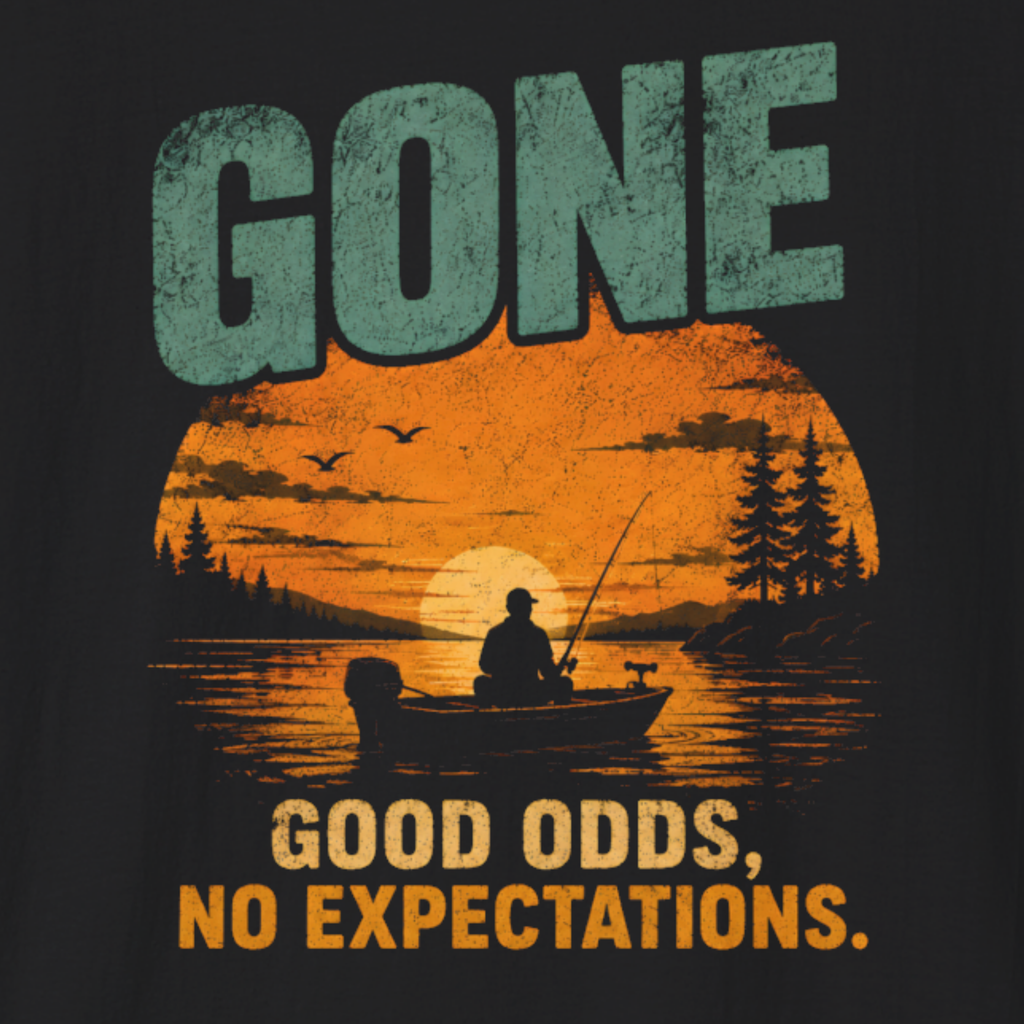 Gone Fishing T-Shirt – Good Odds No Expectations Funny Fishing Shirt
