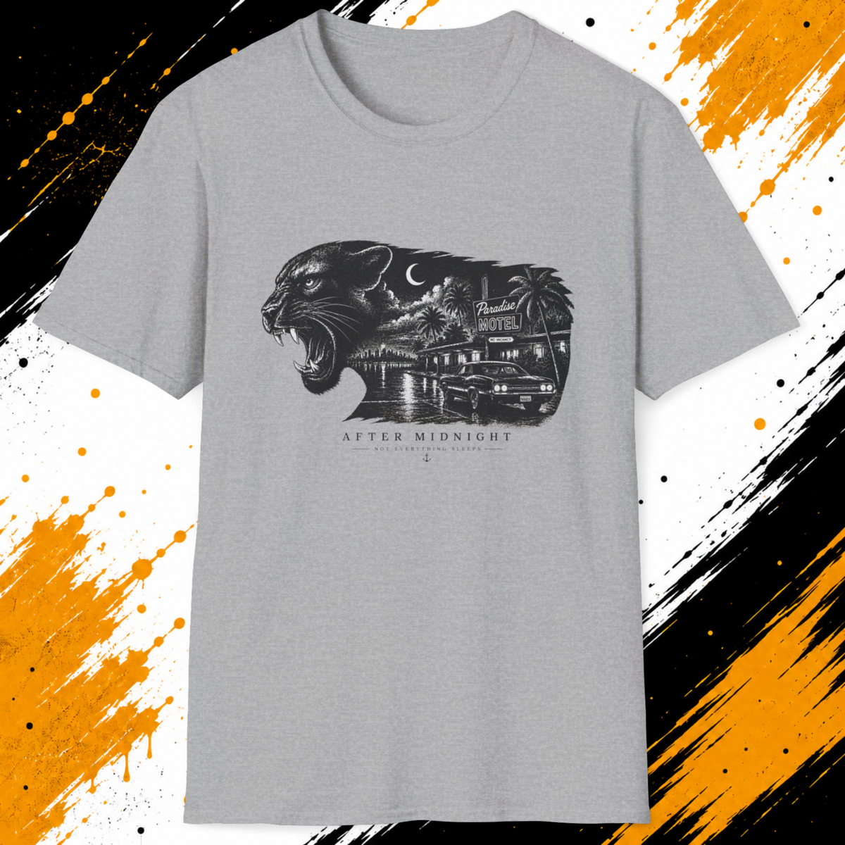 After Midnight Panther T-Shirt – Vintage Night Drive Graphic Tee