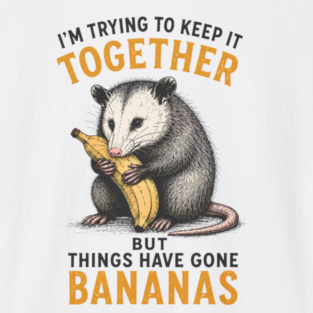 Things Have Gone Bananas T-Shirt | Funny Opossum Shirt
