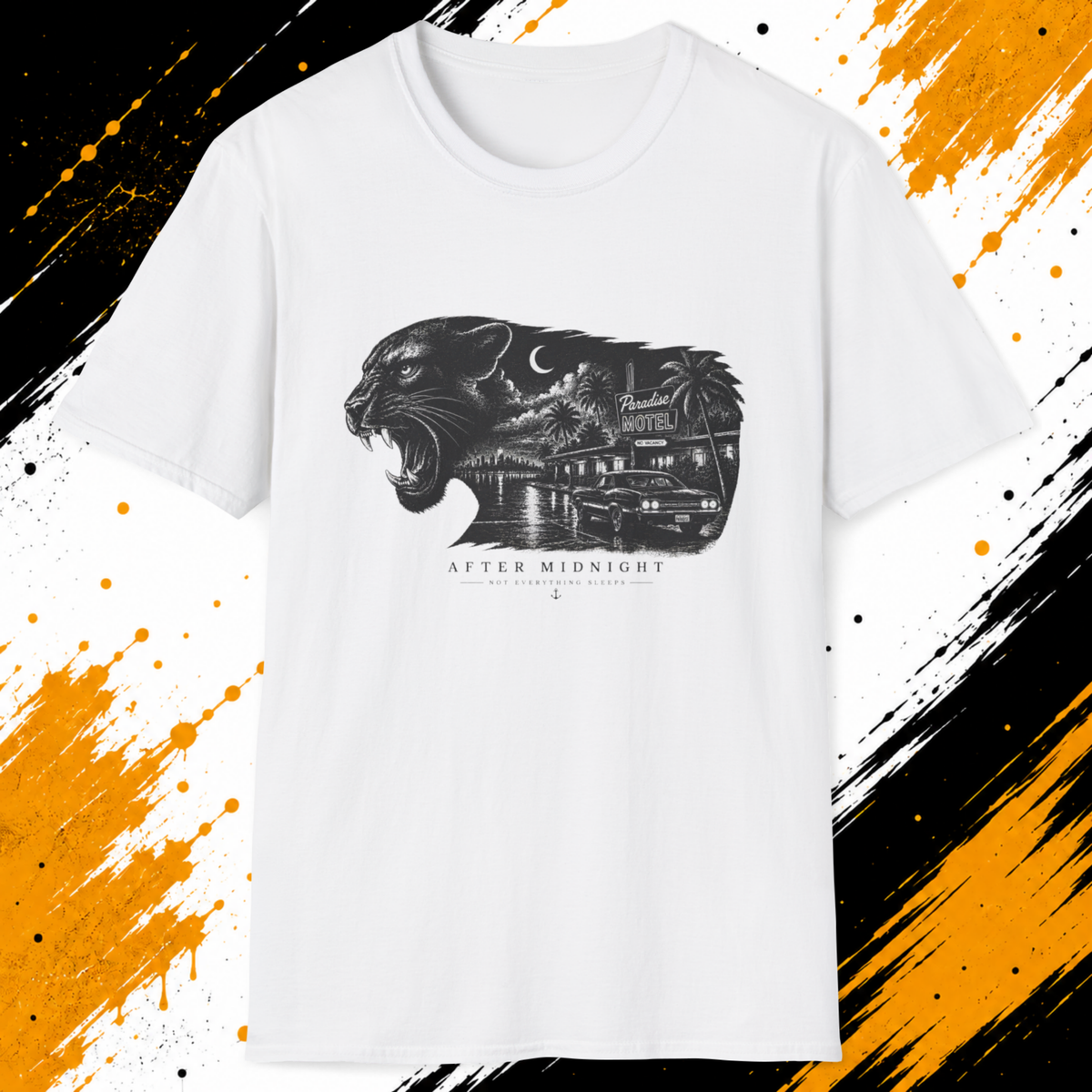 After Midnight Panther T-Shirt – Vintage Night Drive Graphic Tee