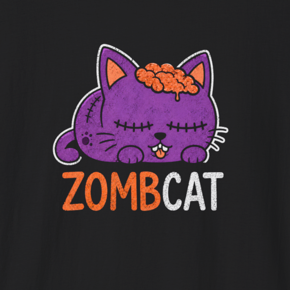 Zombcat T-Shirt | Cute Zombie Cat Halloween Shirt