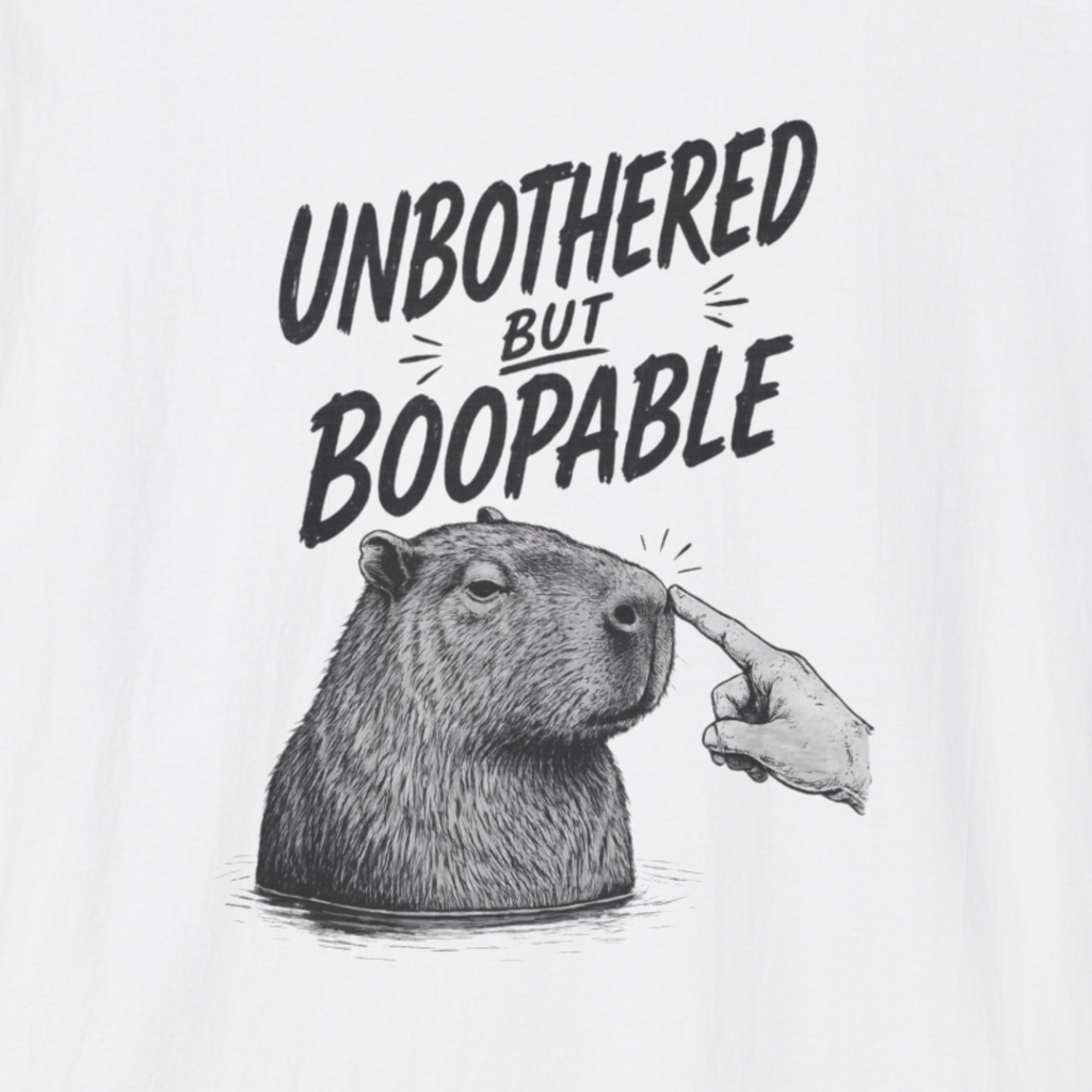 Unbothered But Boopable T-Shirt – Funny Capybara Shirt