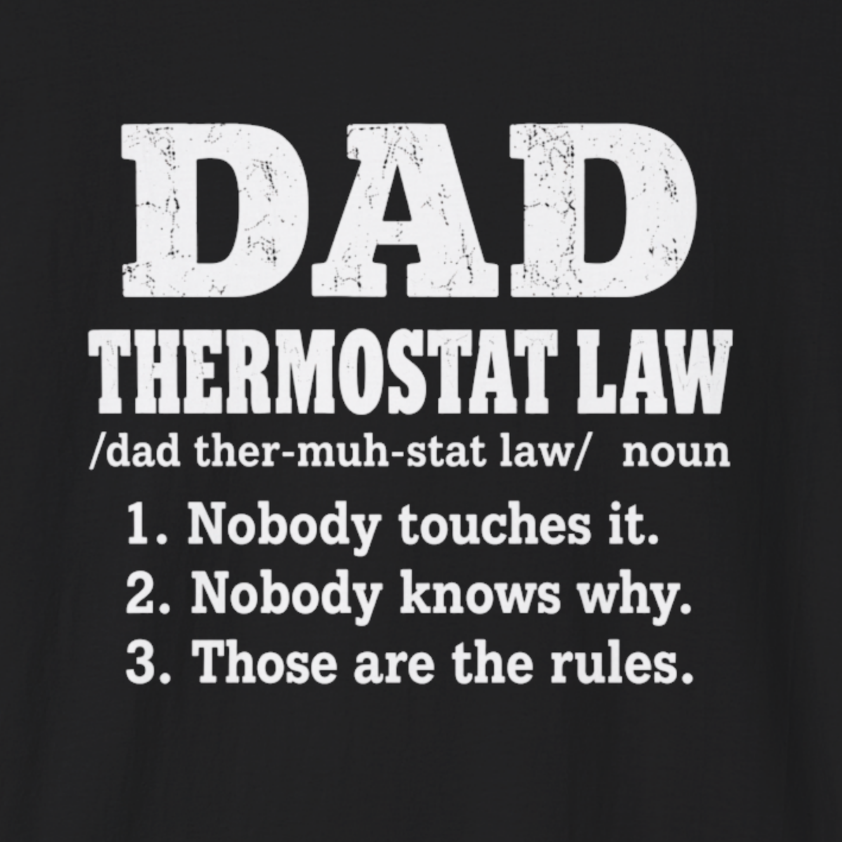 Dad Thermostat Law T-Shirt – Funny Dad Rules Father’s Day Shirt