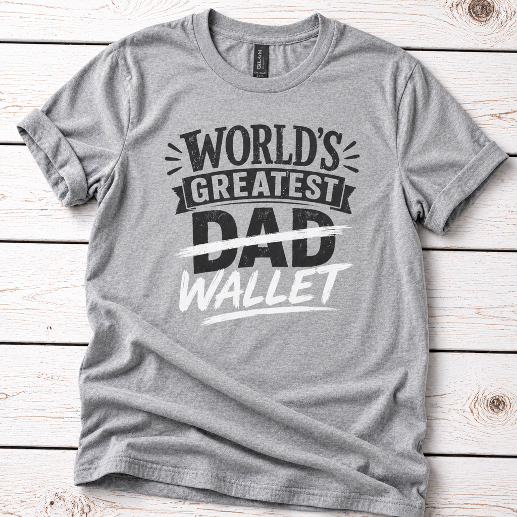 World’s Greatest Dad Wallet T-Shirt – Funny Father’s Day Dad Tee