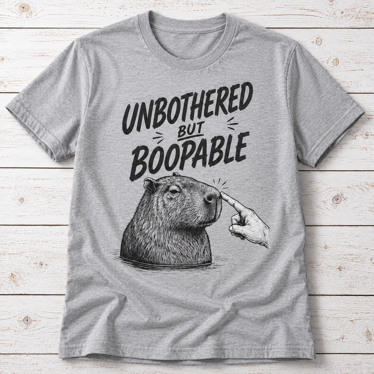 Unbothered But Boopable T-Shirt – Funny Capybara Shirt