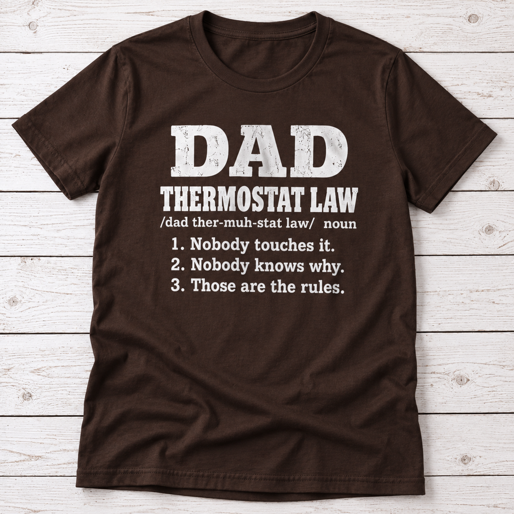 Dad Thermostat Law T-Shirt – Funny Dad Rules Father’s Day Shirt