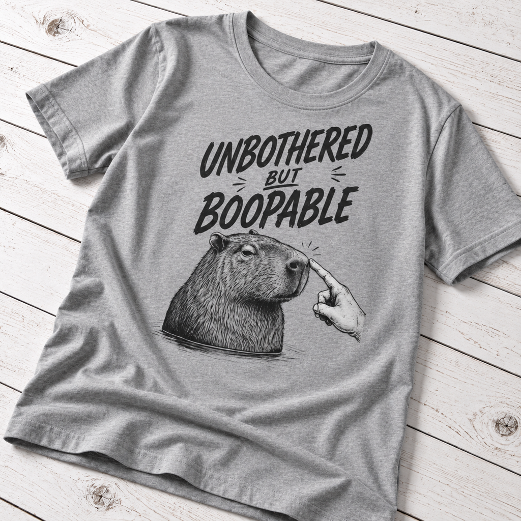 Unbothered But Boopable T-Shirt – Funny Capybara Shirt