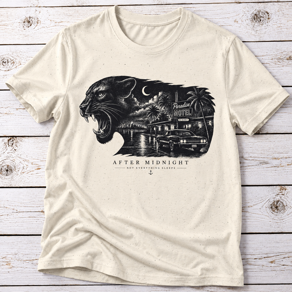 After Midnight Panther T-Shirt – Vintage Night Drive Graphic Tee