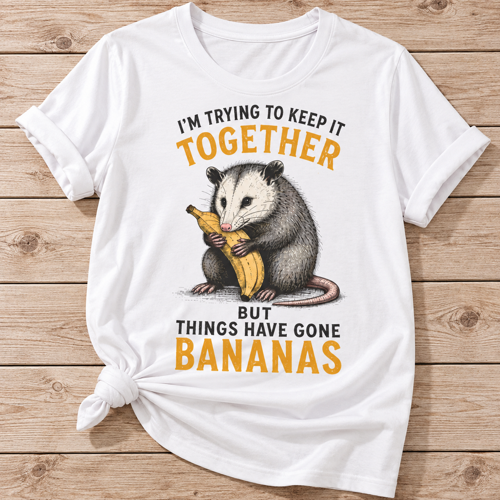 Things Have Gone Bananas T-Shirt | Funny Opossum Shirt