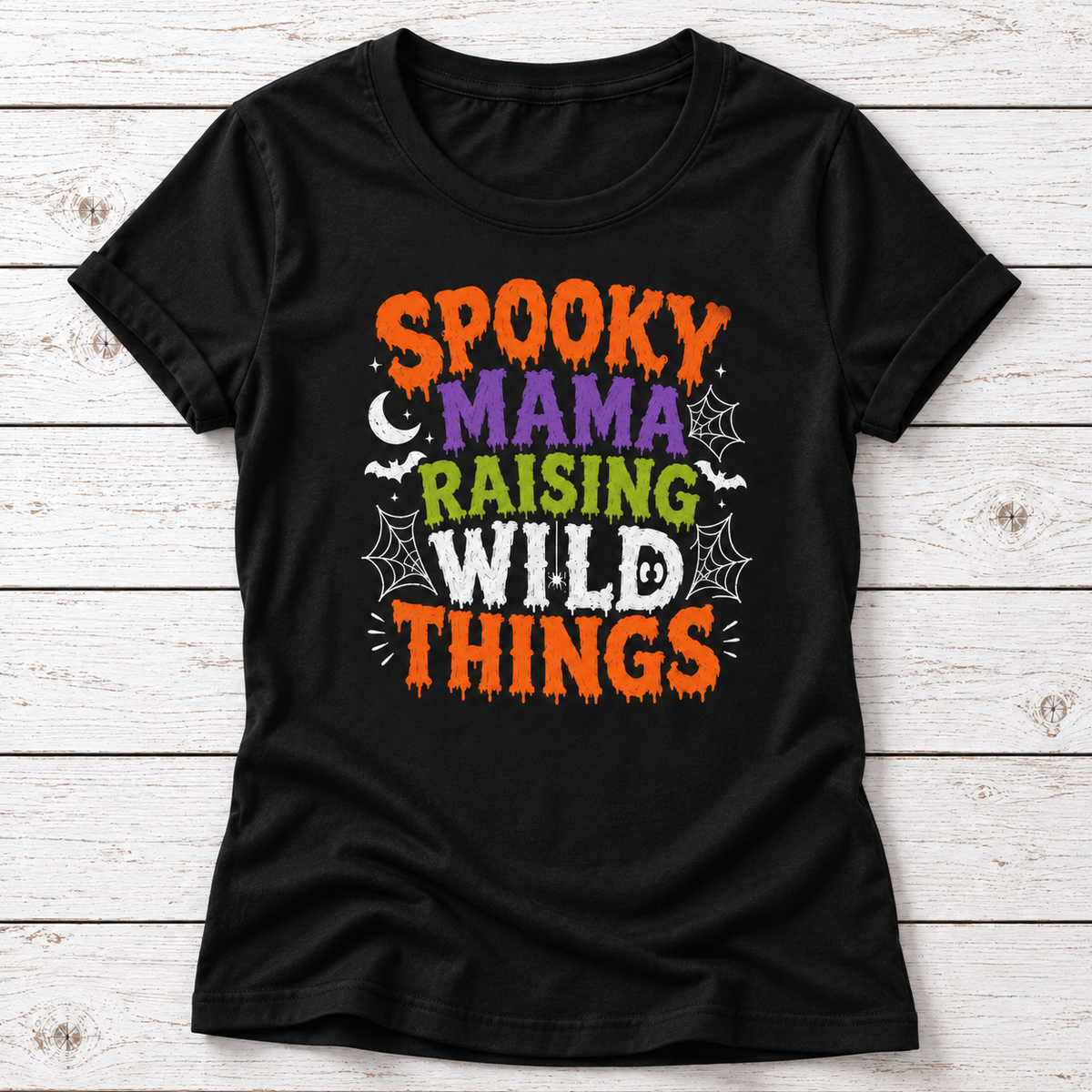 Spooky Mama Raising Wild Things Halloween T-Shirt