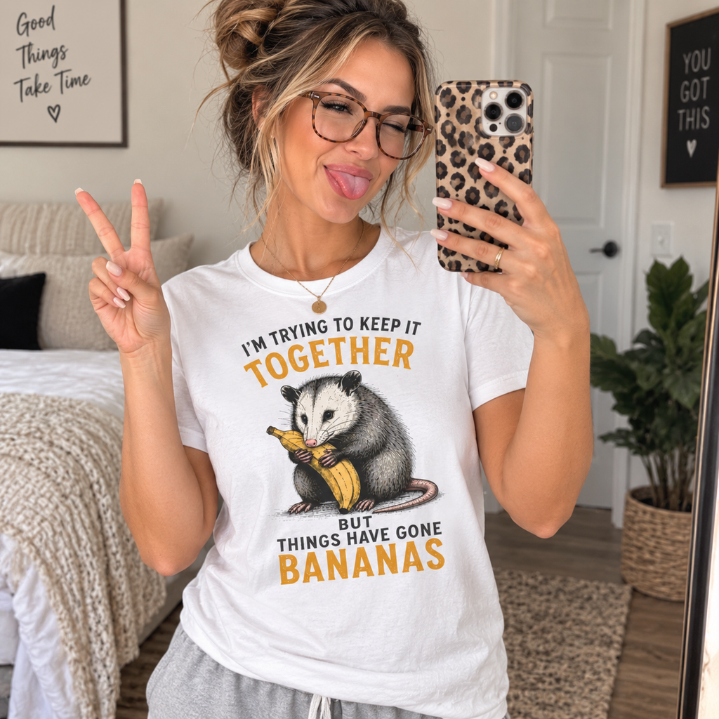 Things Have Gone Bananas T-Shirt | Funny Opossum Shirt