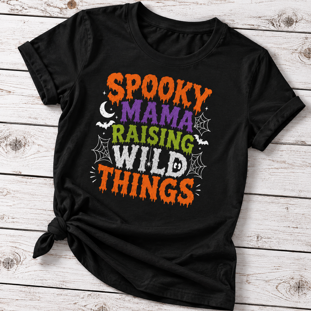 Spooky Mama Raising Wild Things Halloween T-Shirt