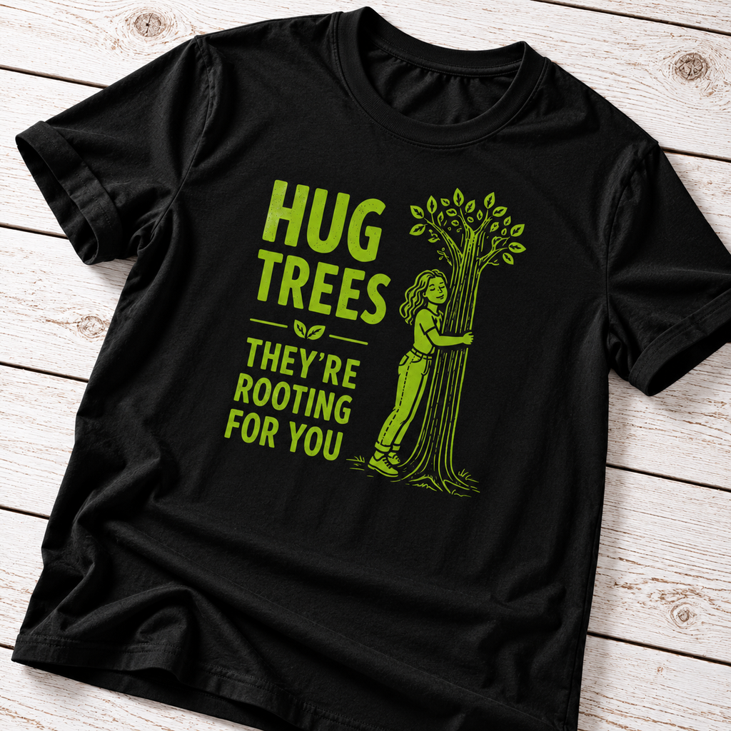 Hug Trees They’re Rooting for You T-Shirt – Funny Nature Lover Tee