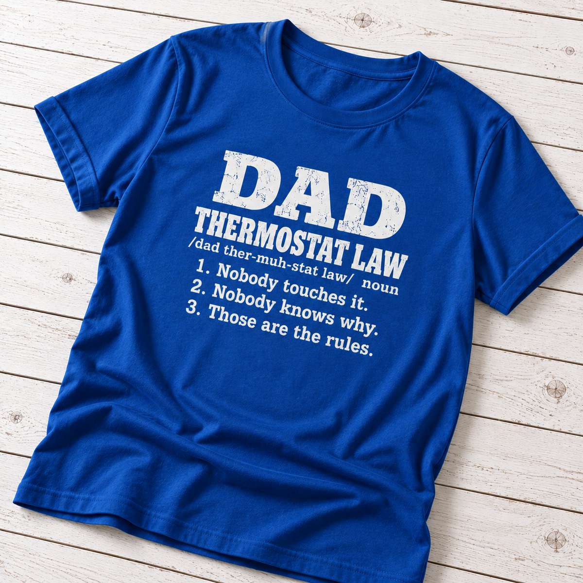 Dad Thermostat Law T-Shirt – Funny Dad Rules Father’s Day Shirt