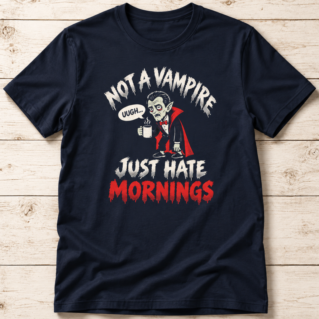 Not a Vampire Just Hate Mornings T-Shirt | Funny Vampire Shirt