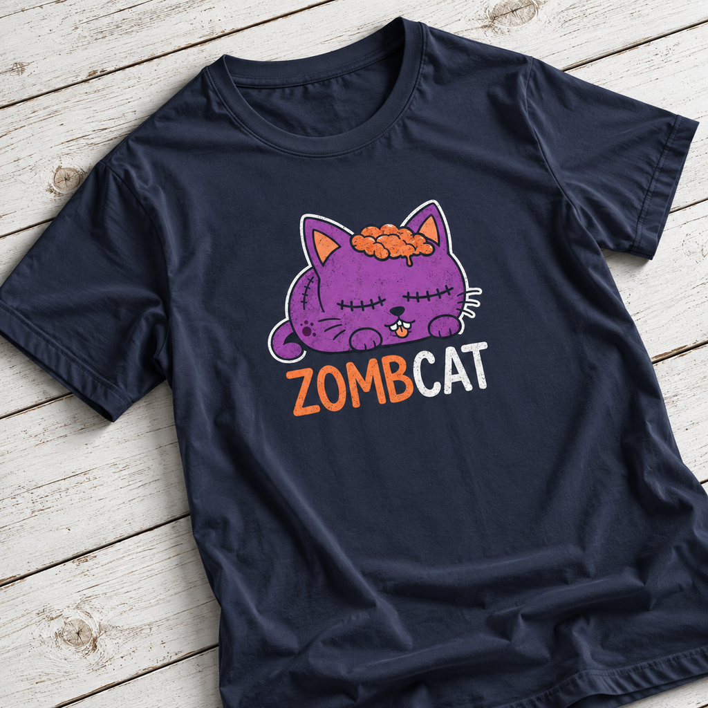 Zombcat T-Shirt | Cute Zombie Cat Halloween Shirt