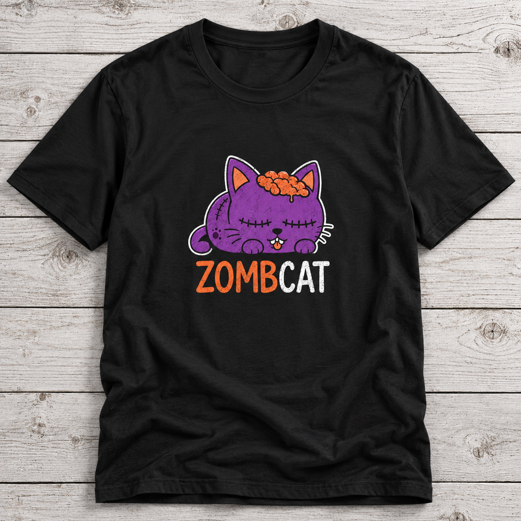 Zombcat T-Shirt | Cute Zombie Cat Halloween Shirt