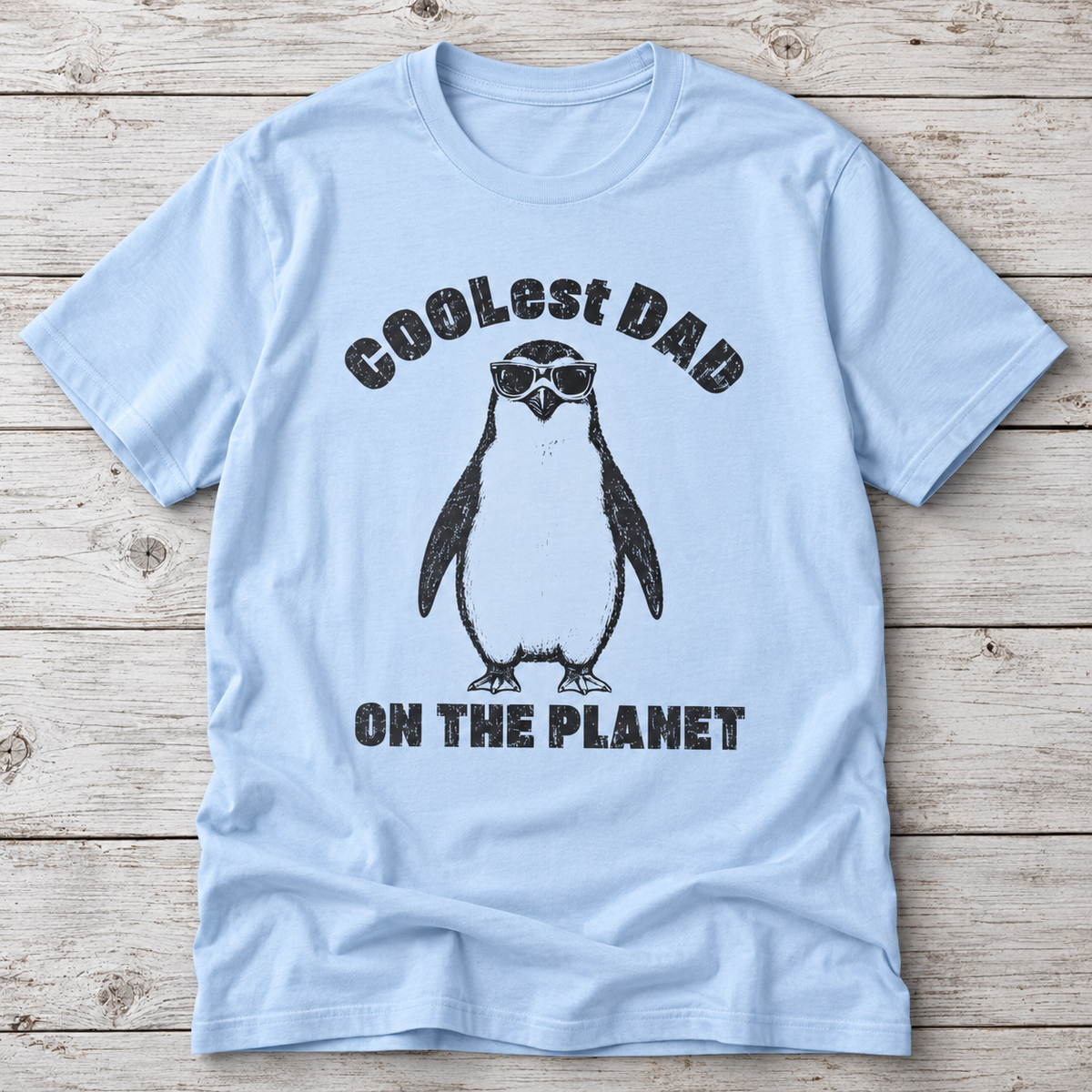 Coolest Dad on the Planet T-Shirt | Funny Penguin Dad Shirt