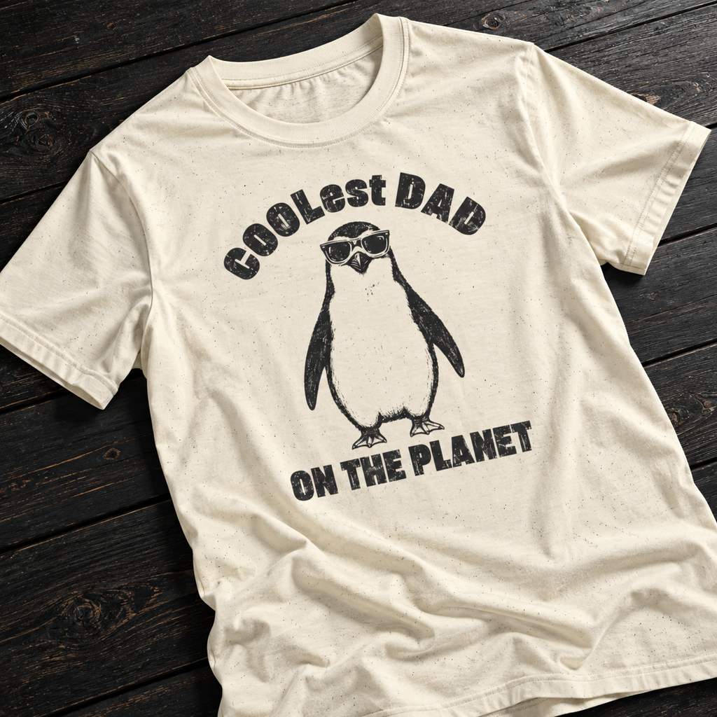 Coolest Dad on the Planet T-Shirt | Funny Penguin Dad Shirt